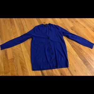 J Crew Button Front with Cashmere Cardigan Blue Sweater size XS